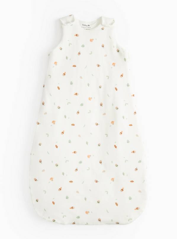 White Acorn Print 2.5 Tog Sleeping Bag 6-12 months